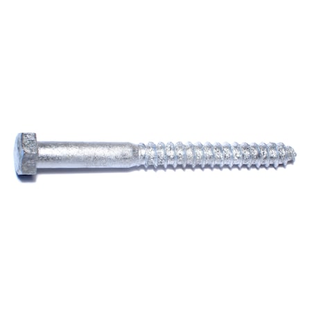 Midwest Fastener Lag Screw, 3/8 in, 4 in, Steel, Hot Dipped Galvanized Hex Hex Drive, 50 PK 05583